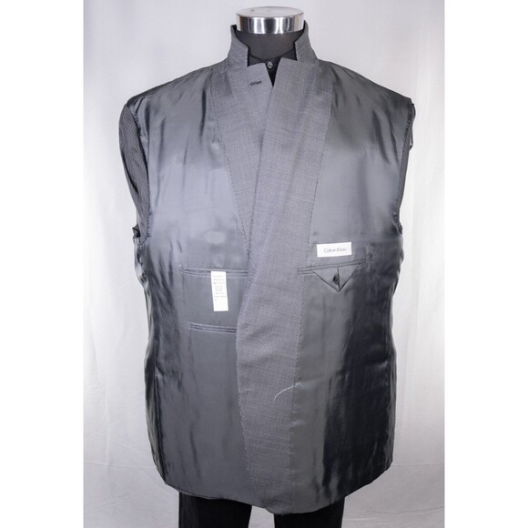 Calvin Klein Slim Men's Sport Coat Blazer Two Button Texture Gray Wool/Silk 52R - Picture 9 of 13